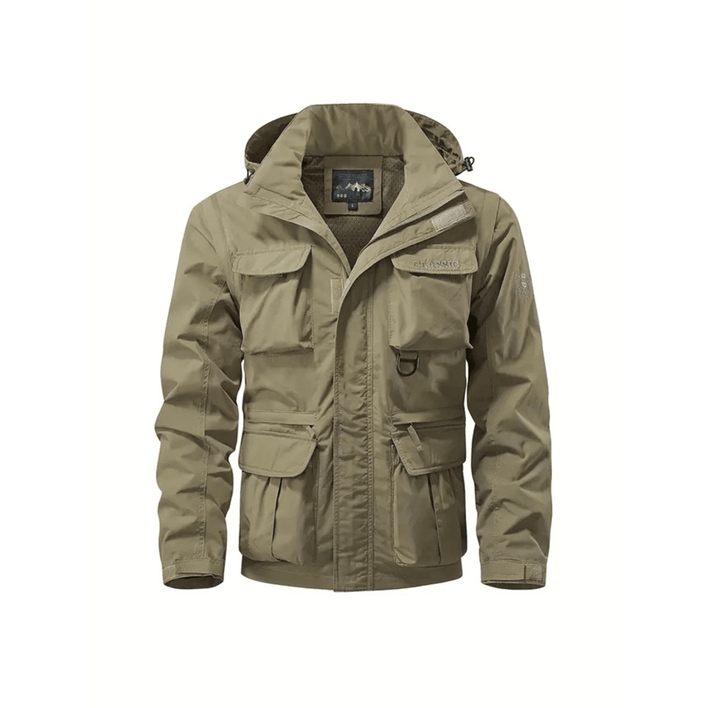 Mens Waterproof Hooded Jacket With Detachable Sleeves Multi Pocket Outdoor Windproof Coat 4