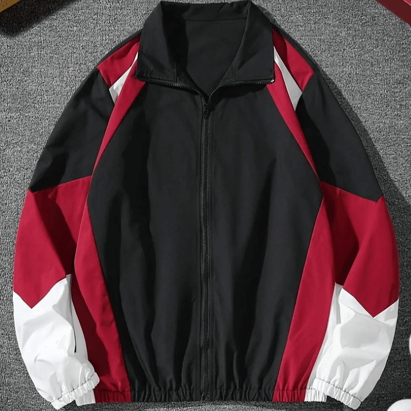 Mens Lightweight Windproof Jacket Casual Color Block Travel Coat 0