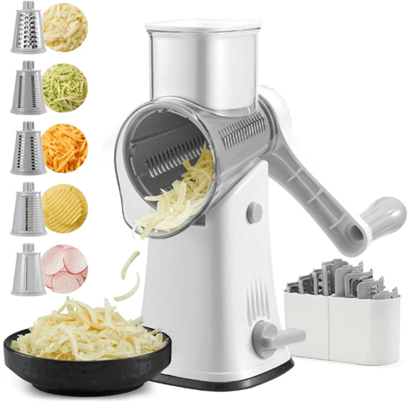 5 In 1 Rotary Cheese Grater And Vegetable Slicer With Mandoline Cutter And Nut Chopper 0