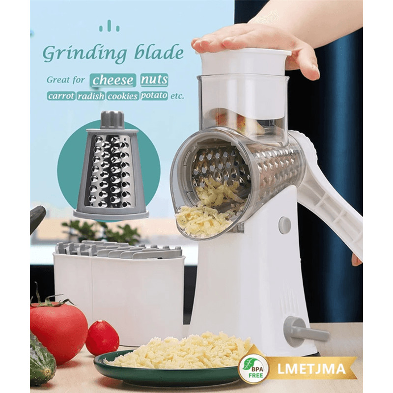 5 In 1 Rotary Cheese Grater And Vegetable Slicer With Mandoline Cutter And Nut Chopper 2