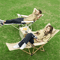 Reclining Camping Chair 2 In 1 Lightweight Folding Lounge With Adjustable Backrest And Footrest 0