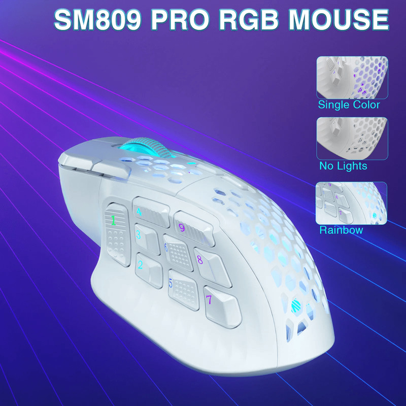 Pro Wireless MMO Gaming Mouse With 16 Side Buttons 24000 DPI RGB Programmable Macros 2