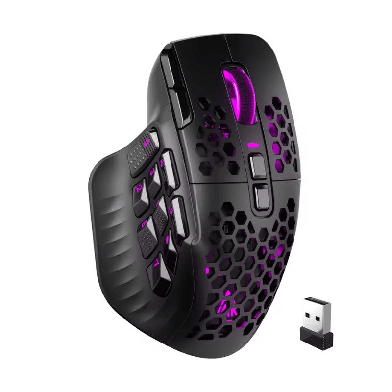 Pro Wireless MMO Gaming Mouse With 16 Side Buttons 24000 DPI RGB Programmable Macros 3