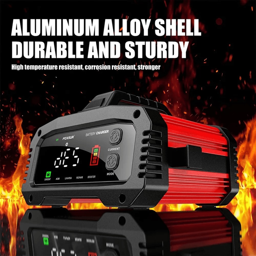 Smart Car Battery Charger 25A 15A For 12V 24V AGM GEL LiFePO4 Motorcycle And Auto Batteries 1