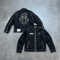Retro Y2K Denim Leather Jacket Streetwear Zip Up With Embroidery For Men 1