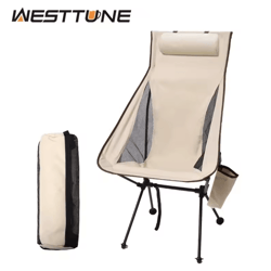 portable folding camping chair with headrest lightweight outdoor fishing chair