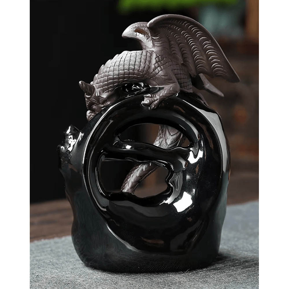 Ceramic Dragon Backflow Incense Burner For Home Decor And Aromatherapy 2