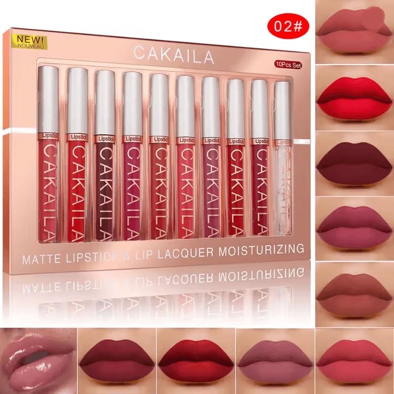 Velvet Matte Nude Lip Gloss Set Long Lasting Waterproof Liquid Lipstick 2