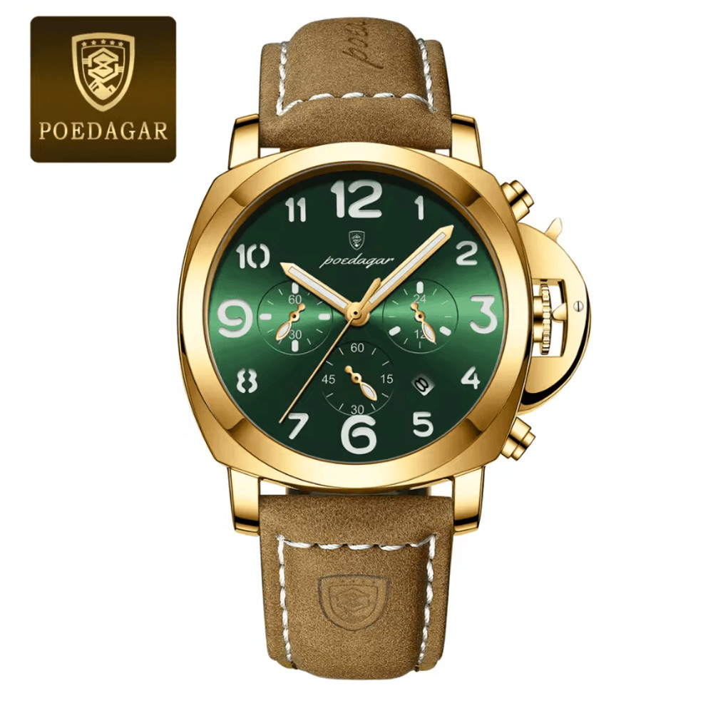 Luxury Military Watch For Men Waterproof Quartz Sports Timepiece With Leather Strap 9