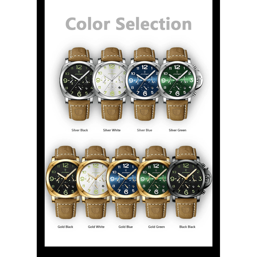 Luxury Military Watch For Men Waterproof Quartz Sports Timepiece With Leather Strap 2