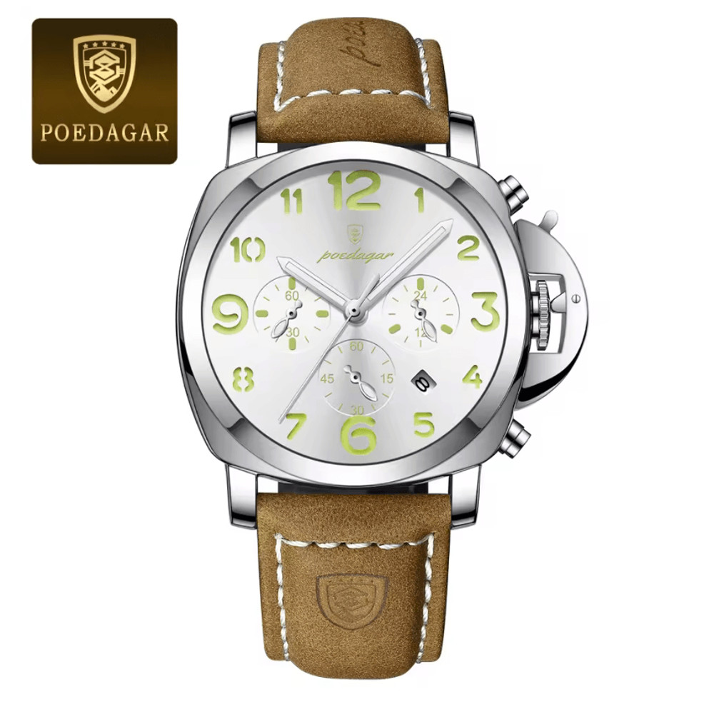 Luxury Military Watch For Men Waterproof Quartz Sports Timepiece With Leather Strap 3