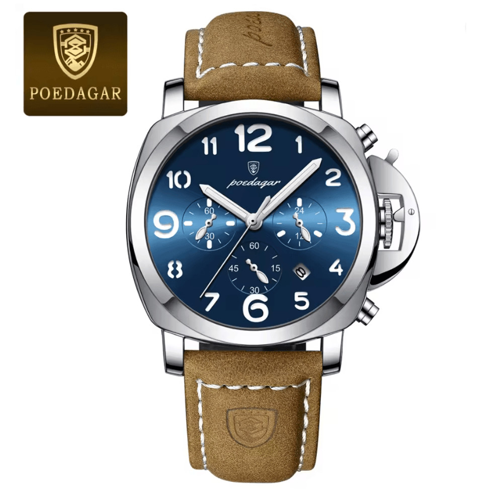 Luxury Military Watch For Men Waterproof Quartz Sports Timepiece With Leather Strap 5