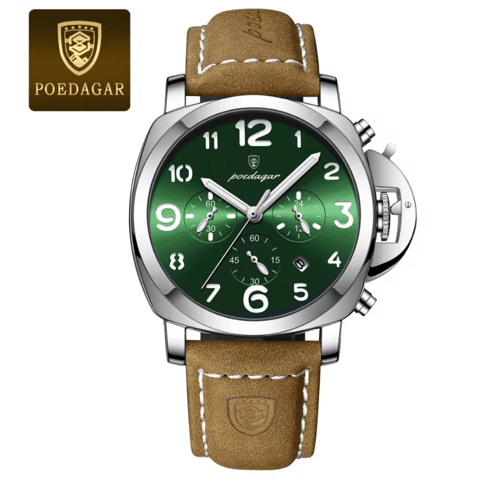 Luxury Military Watch For Men Waterproof Quartz Sports Timepiece With Leather Strap 6