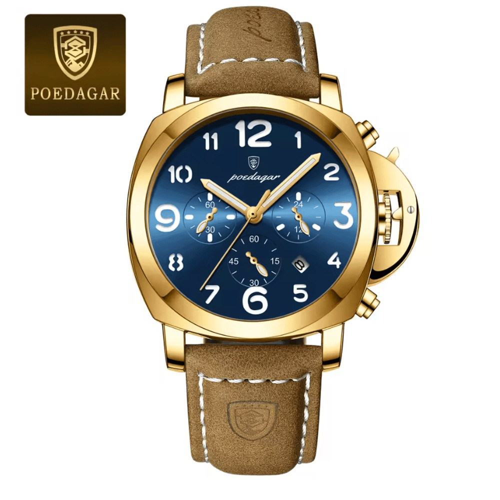 Luxury Military Watch For Men Waterproof Quartz Sports Timepiece With Leather Strap 8