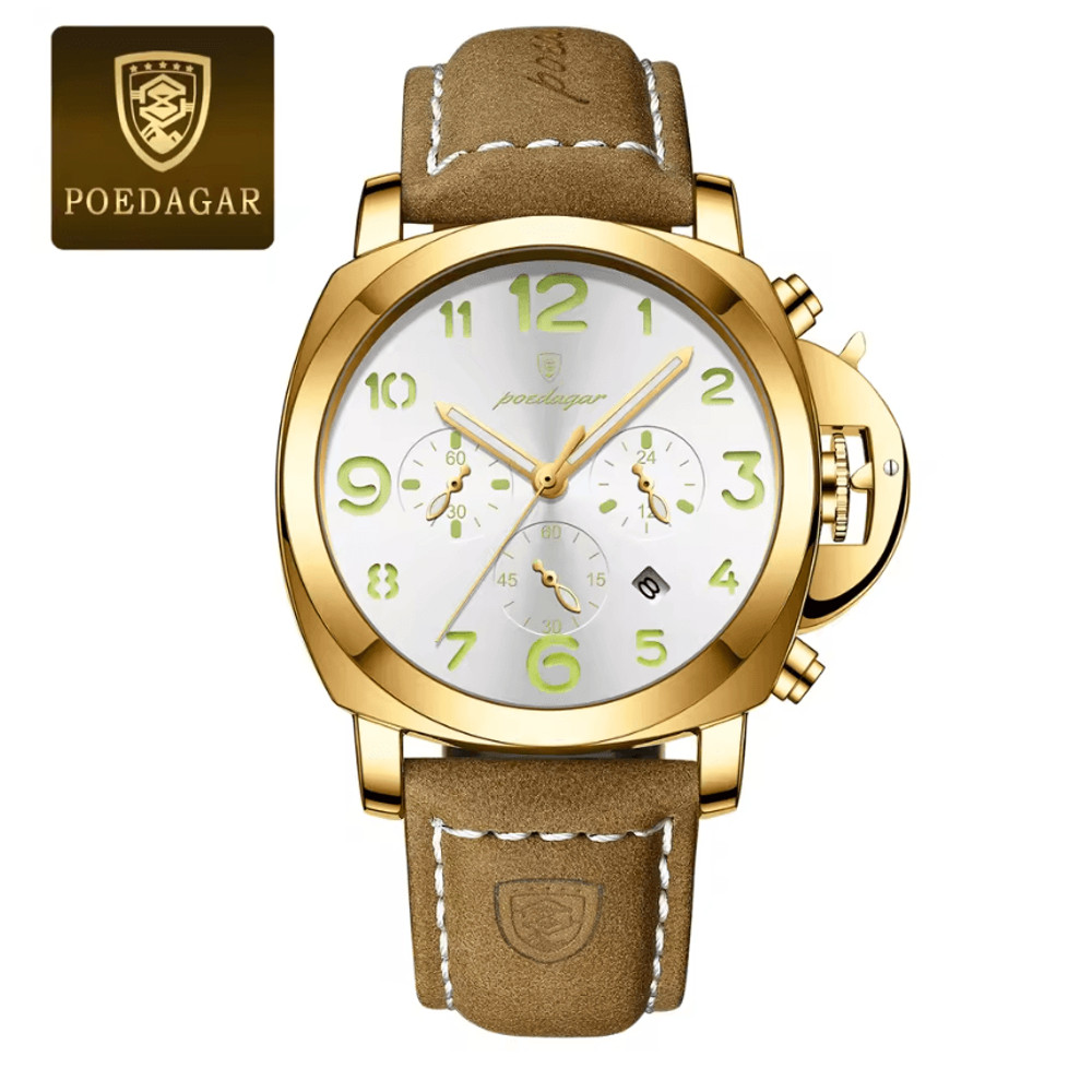 Luxury Military Watch For Men Waterproof Quartz Sports Timepiece With Leather Strap 10