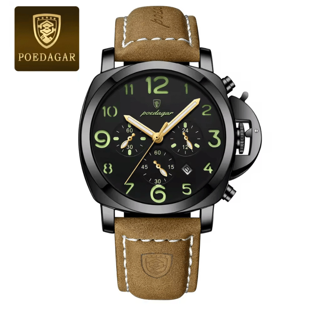 Luxury Military Watch For Men Waterproof Quartz Sports Timepiece With Leather Strap 11