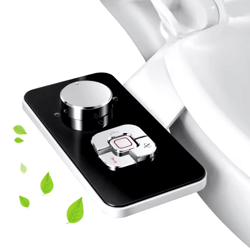 ultra slim bidet attachment for toilet with dual nozzle and adjustable water pressure
