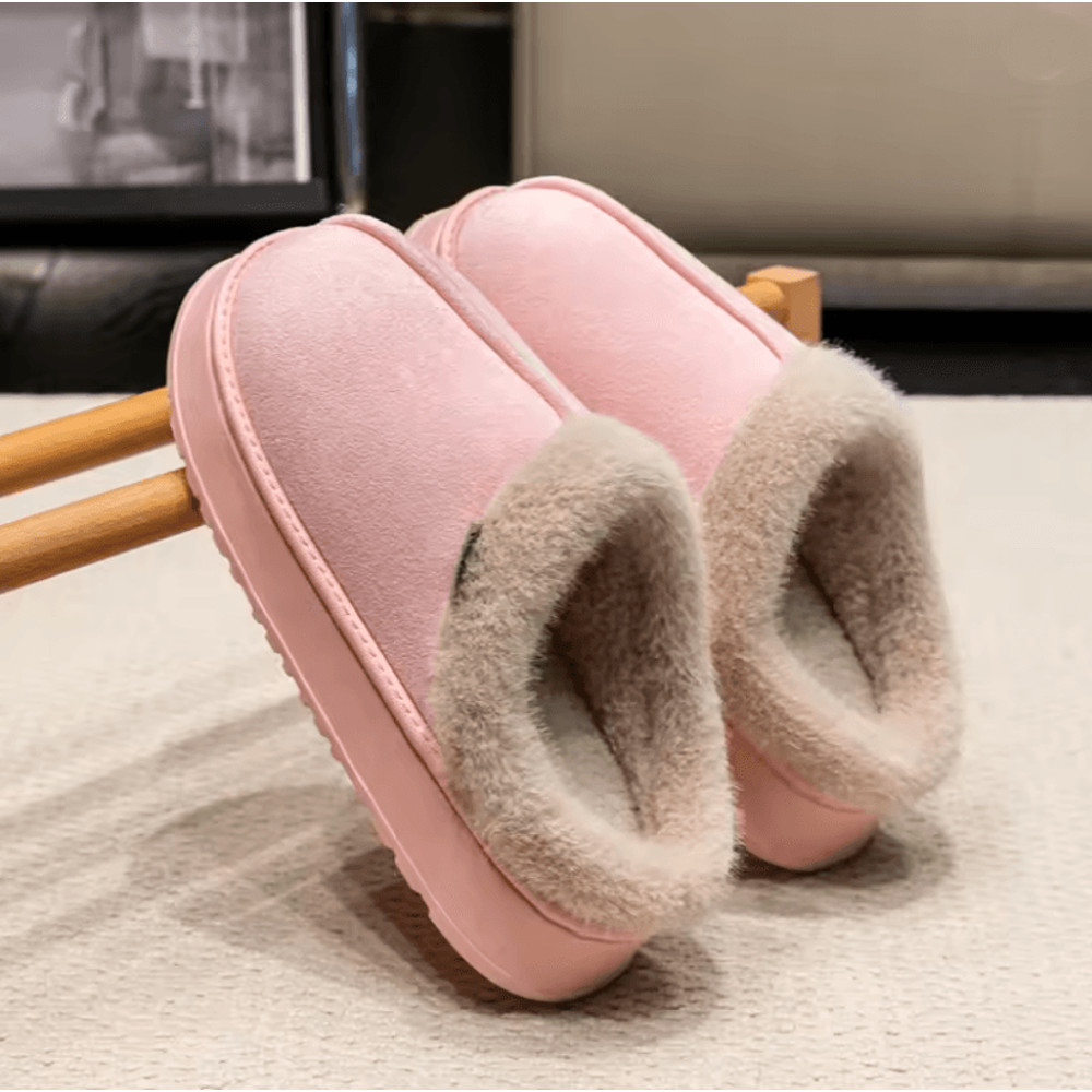 Fluffy Winter Slippers For Men With Thick Sole And Warm Fur Lining 0