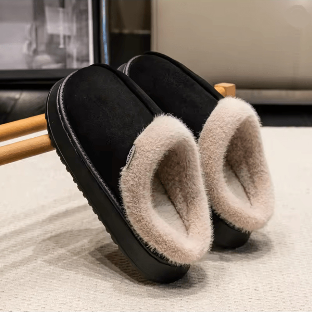 Fluffy Winter Slippers For Men With Thick Sole And Warm Fur Lining 2