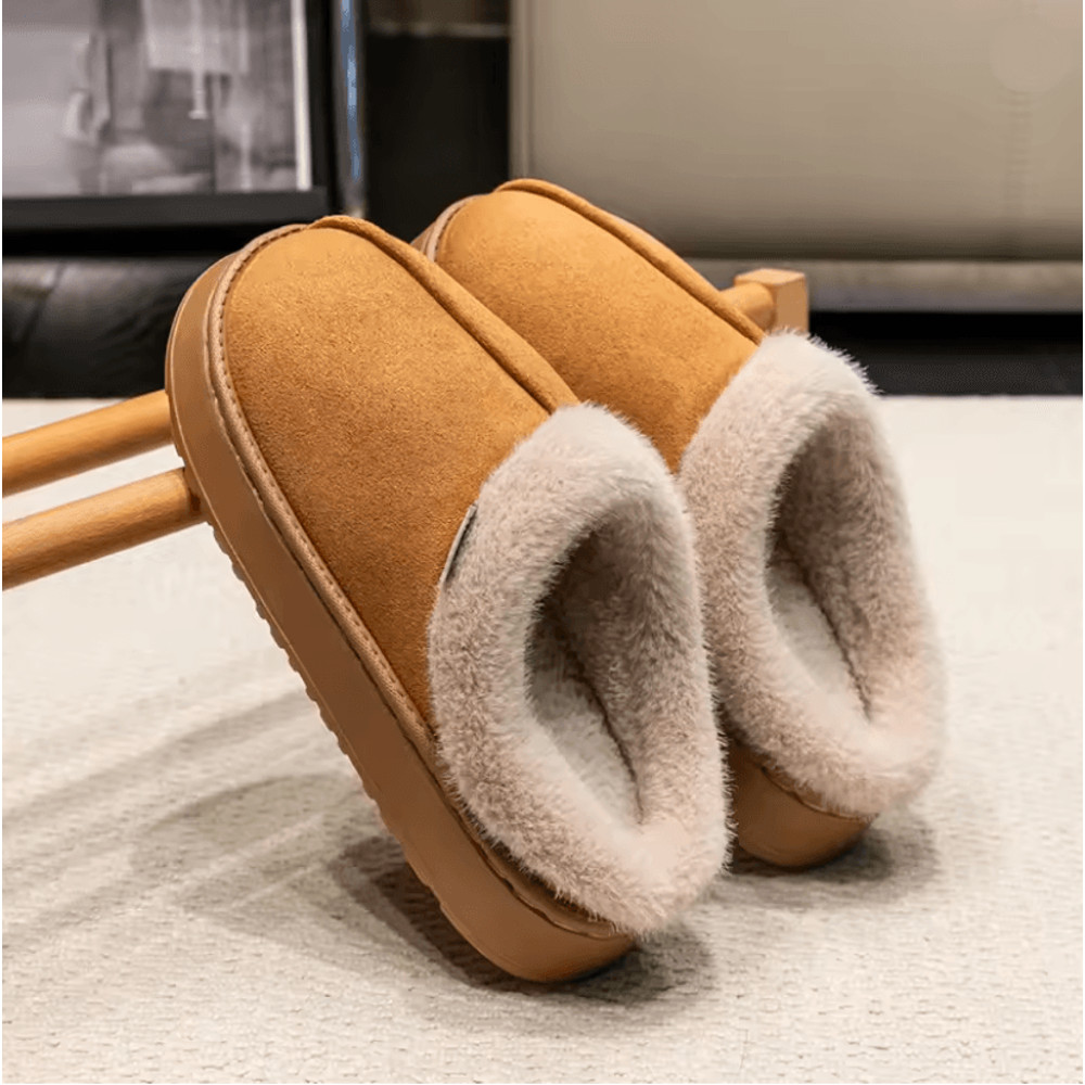 Fluffy Winter Slippers For Men With Thick Sole And Warm Fur Lining 4