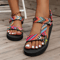 Womens Flat Beach Sandals With Hemp Rope Design Casual Summer Slippers 1