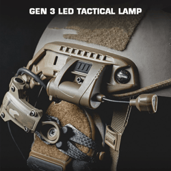 tactical helmet light with 3 mode led flashlight for hunting cycling and outdoor night use