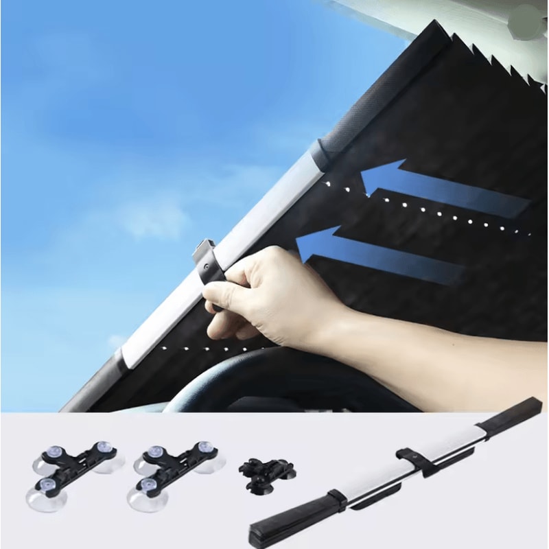 Retractable Car Windshield Sunshade Anti UV Front And Rear Curtain 0
