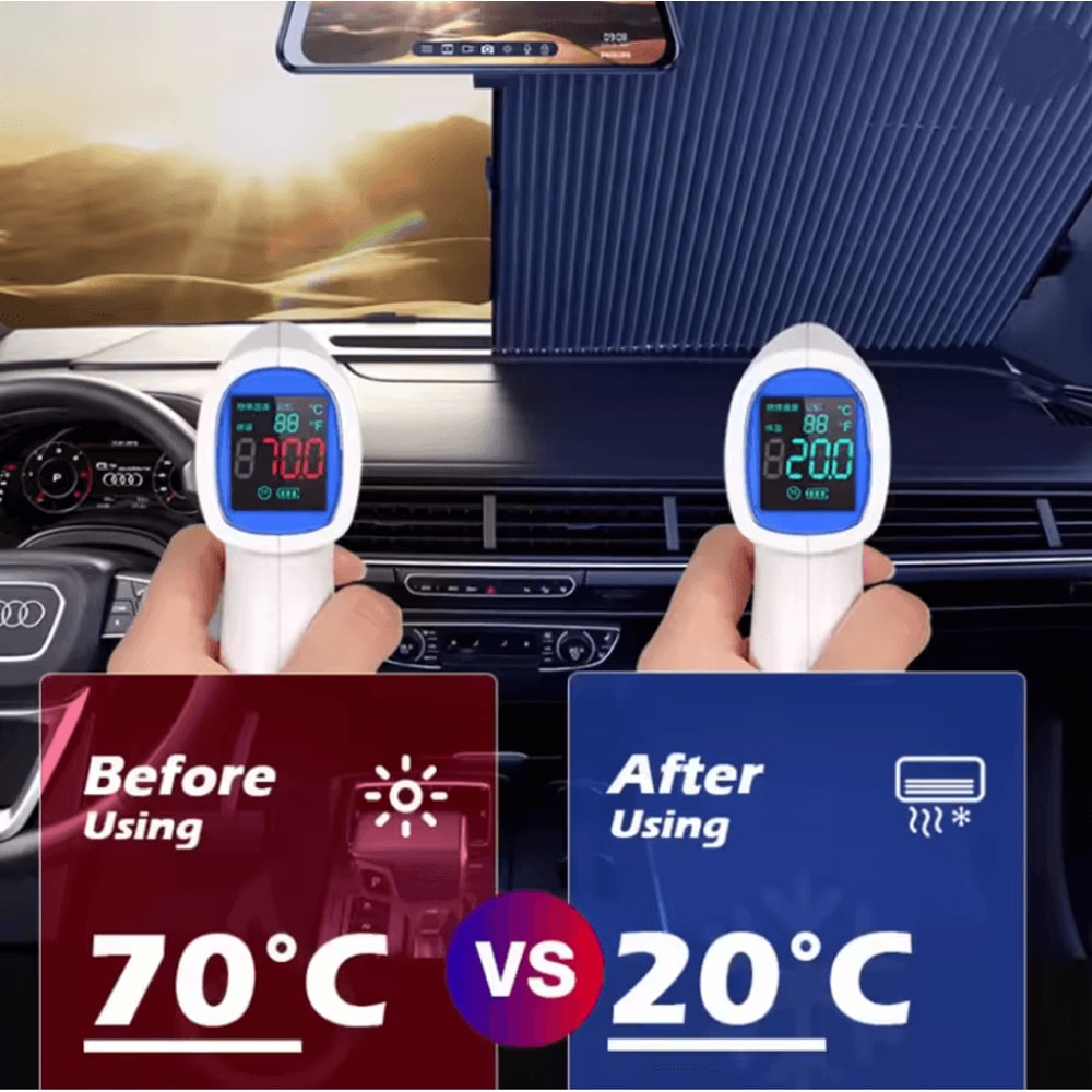 Retractable Car Windshield Sunshade Anti UV Front And Rear Curtain 1