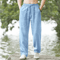 Mens Cotton Linen Beach Pants Casual Summer Joggers Loose Fit Trousers 1