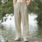 Mens Cotton Linen Beach Pants Casual Summer Joggers Loose Fit Trousers 3