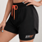 Womens High Rise Yoga Shorts With Inner Layer Running Two In One Design 1