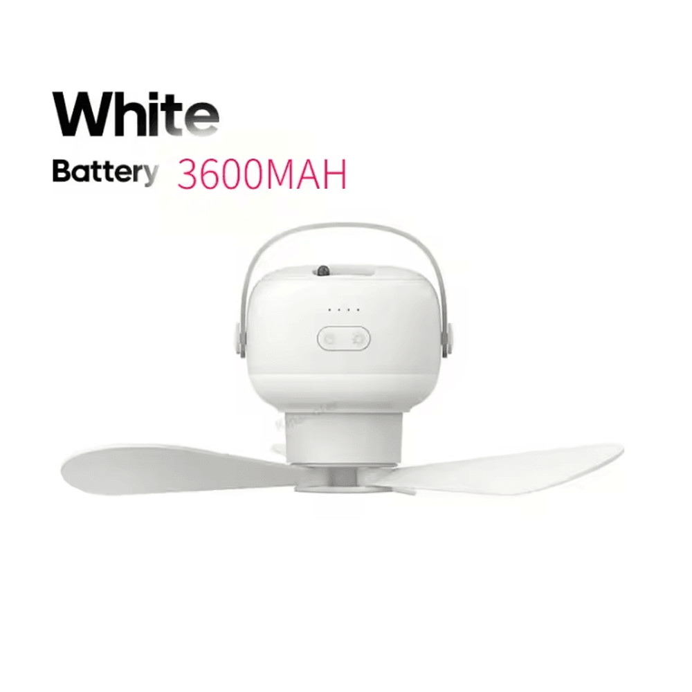 Portable Ceiling Fan Rechargeable Camping Tent Fan With Remote Control And LED Light 2