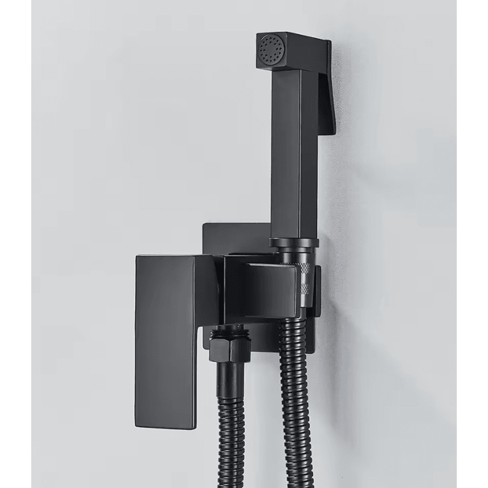 Matte Black Bidet Faucet Solid Brass Hot And Cold Water Mixer Tap 3