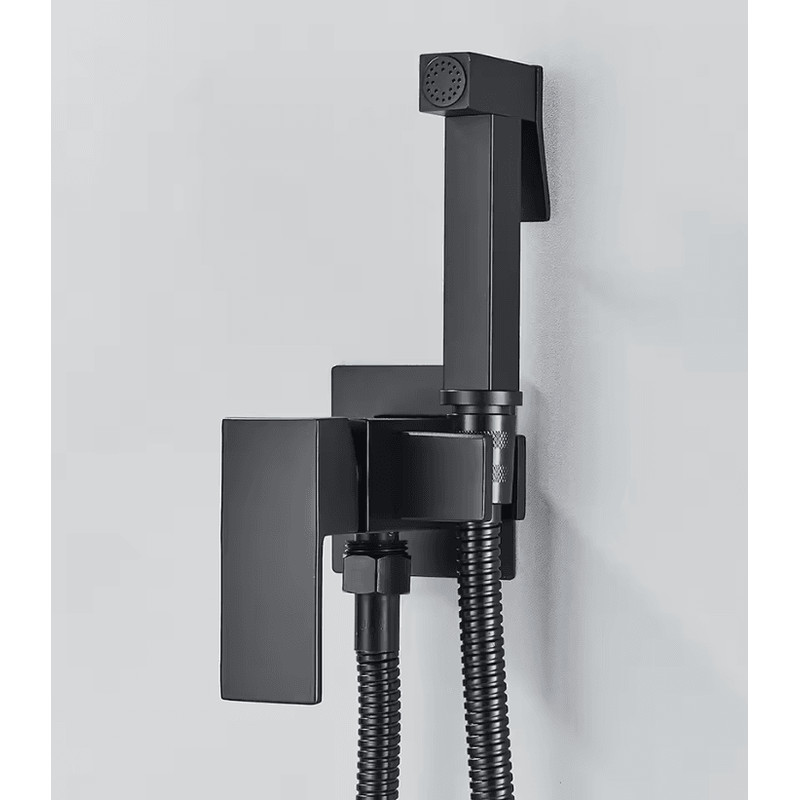 Matte Black Bidet Faucet Solid Brass Hot And Cold Water Mixer Tap 3