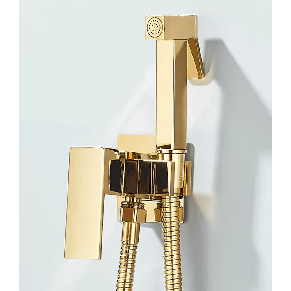 Matte Black Bidet Faucet Solid Brass Hot And Cold Water Mixer Tap 5