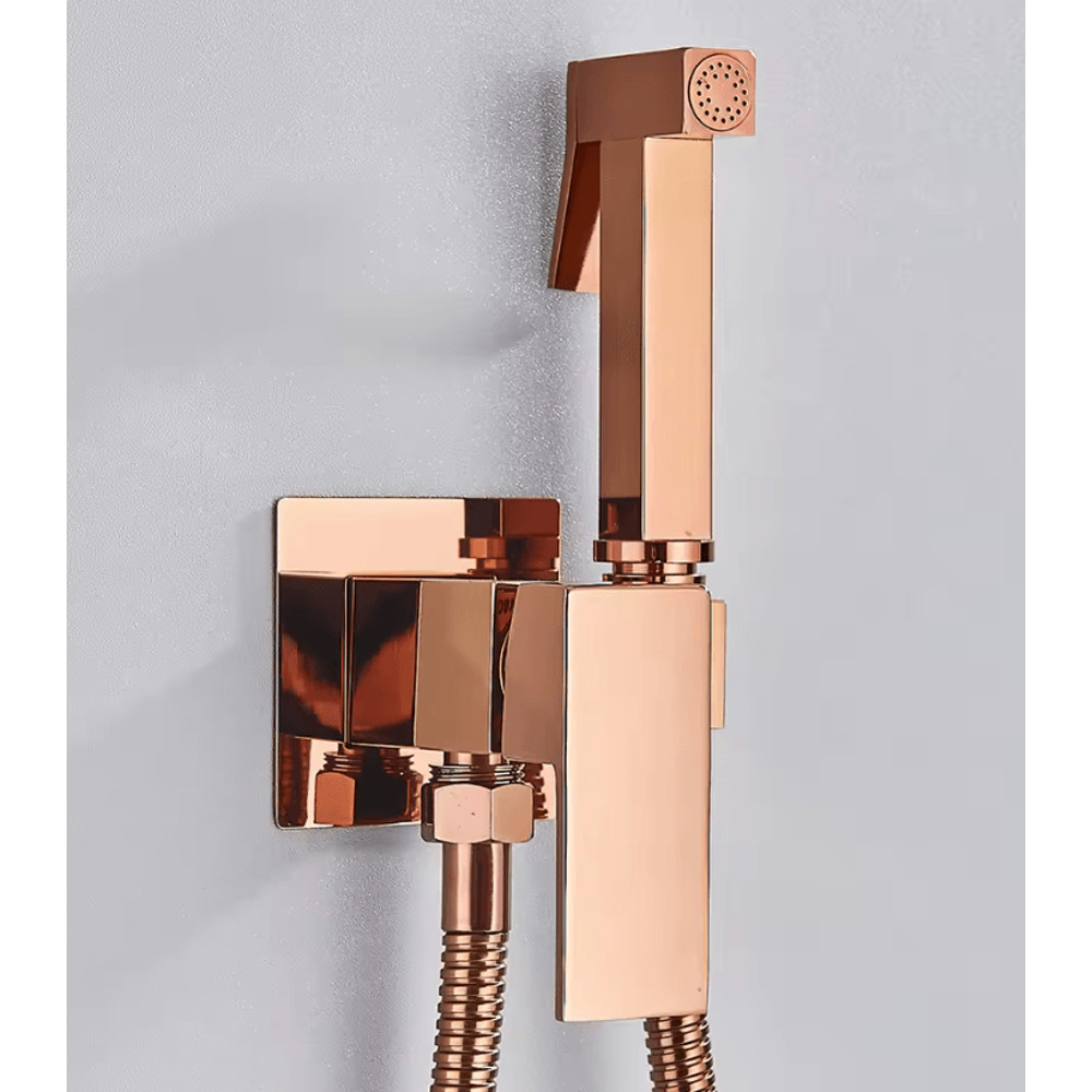 Matte Black Bidet Faucet Solid Brass Hot And Cold Water Mixer Tap 6
