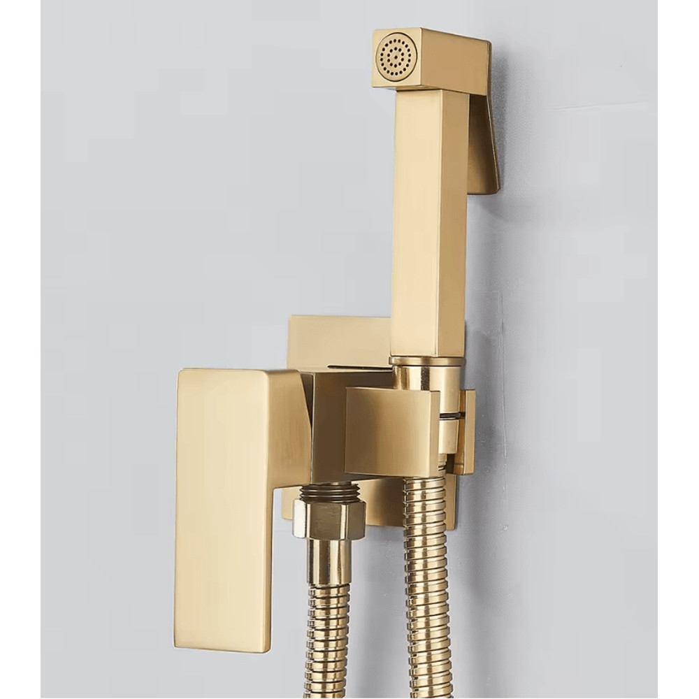 Matte Black Bidet Faucet Solid Brass Hot And Cold Water Mixer Tap 7