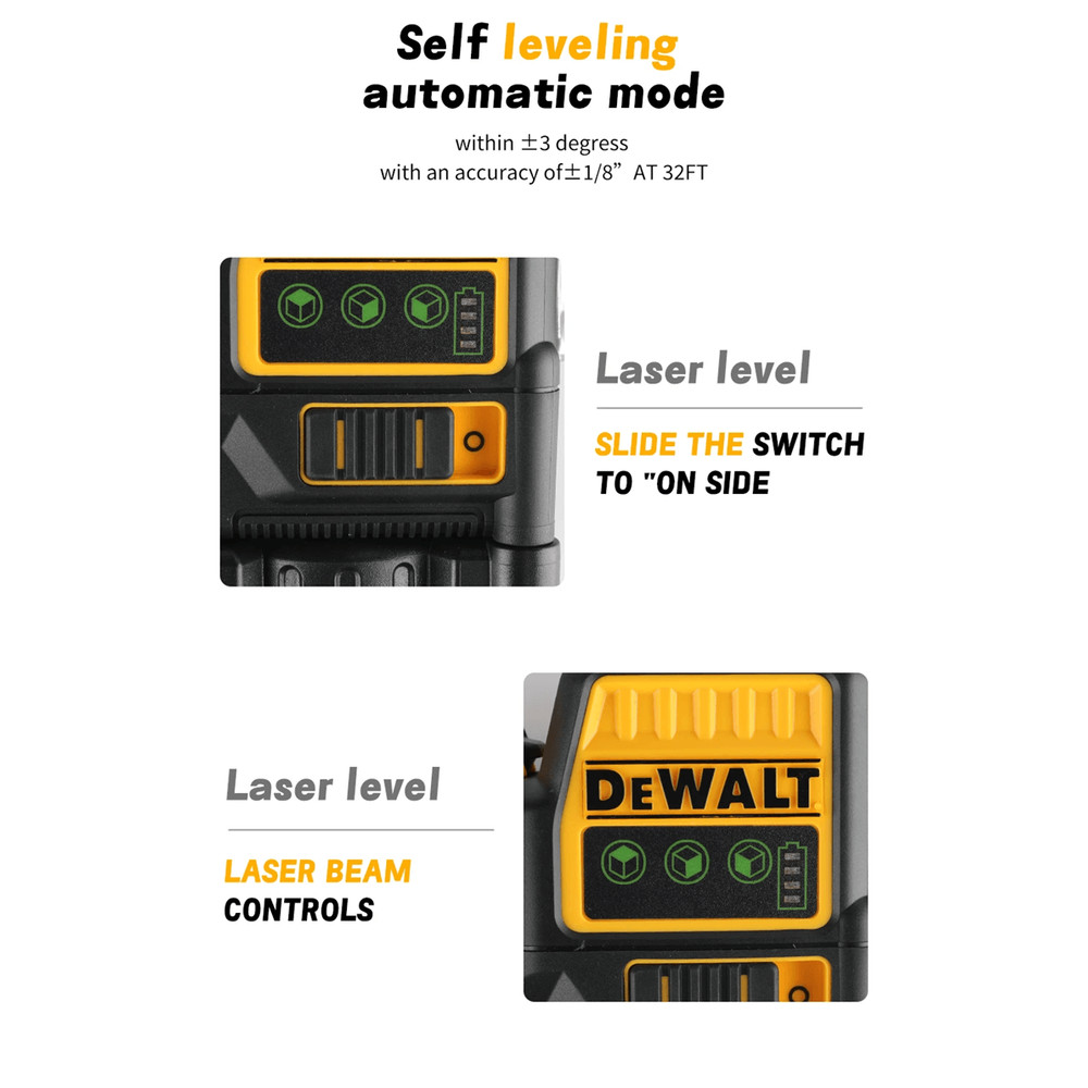Dewalt Green Beam Laser Level 12 Line 360 Degree Self Leveling Tool With 12V Li Ion Battery 2