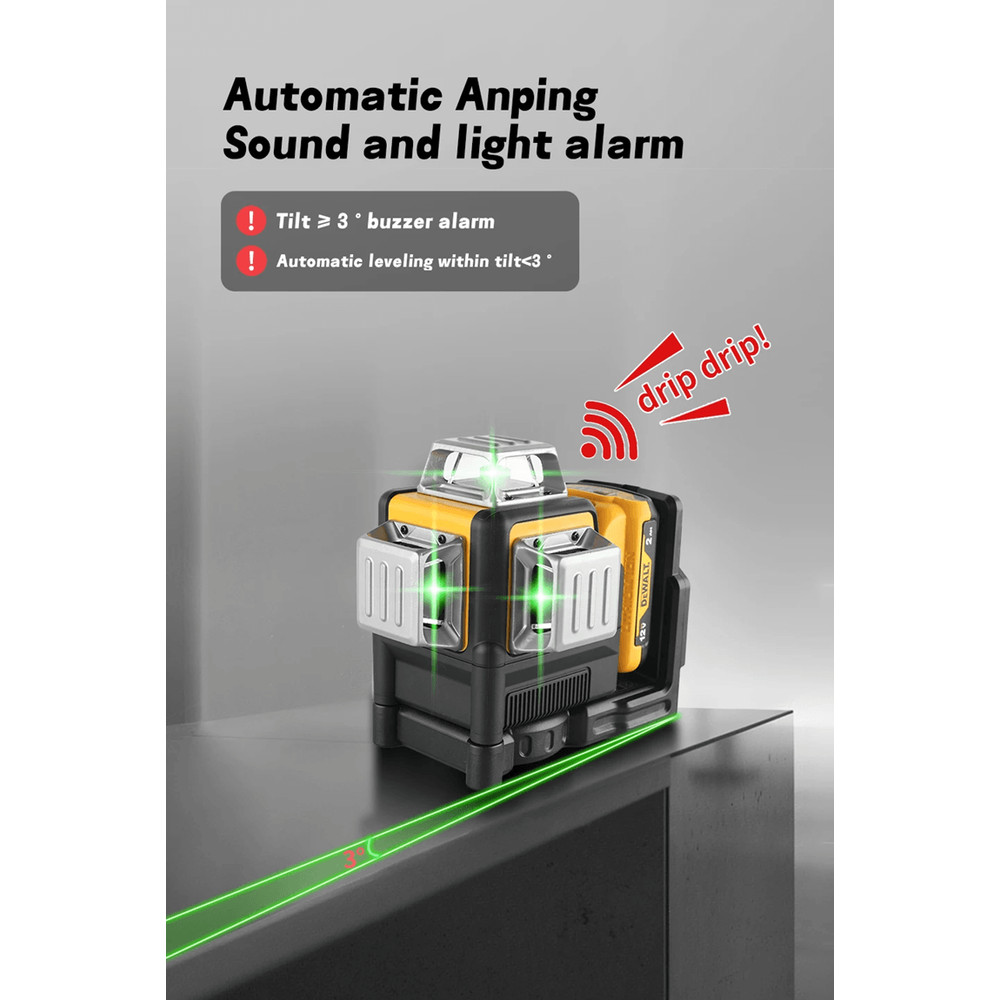 Dewalt Green Beam Laser Level 12 Line 360 Degree Self Leveling Tool With 12V Li Ion Battery 3