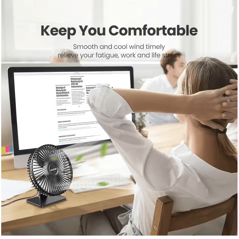 BreezeFlow Portable USB Desk Fan 2