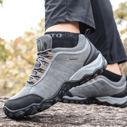 humtto mens leather hiking shoes outdoor trekking sneakers