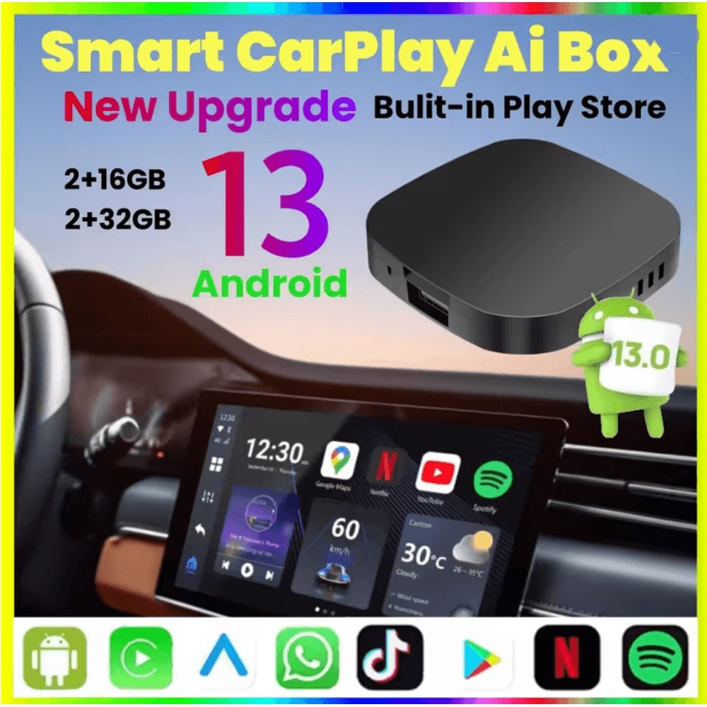 DriveSmart Wireless CarPlay AI Box With Android 13 0