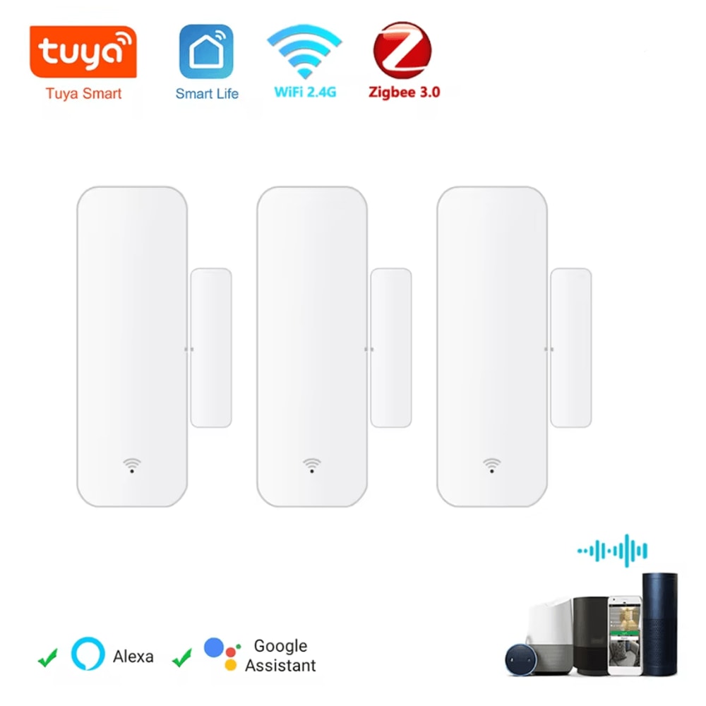 Tuya WiFi Zigbee Smart Door Sensor For Home Security 0