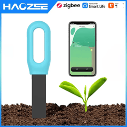 tuya smart zigbee soil moisture and temperature sensor for garden irrigation automation