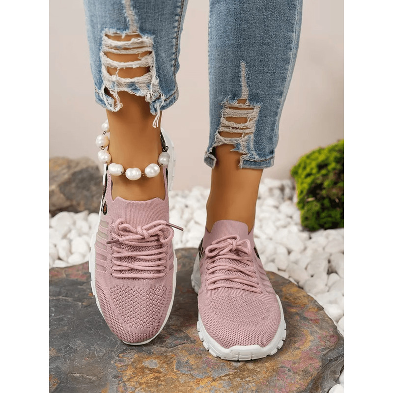 Leopard Print Womens Sneakers Lightweight Breathable Casual Shoes 2