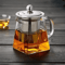 Heat Resistant Glass Teapot With Stainless Steel Infuser Clear Kettle For Loose Leaf Tea And Coffee 0