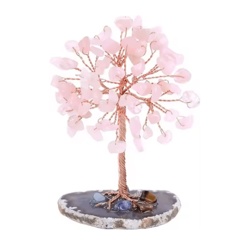 Crystal Money Tree With Agate Base Handmade Gemstone Feng Shui Decor 2
