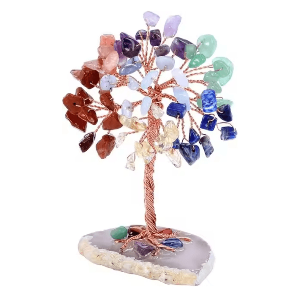 Crystal Money Tree With Agate Base Handmade Gemstone Feng Shui Decor 3