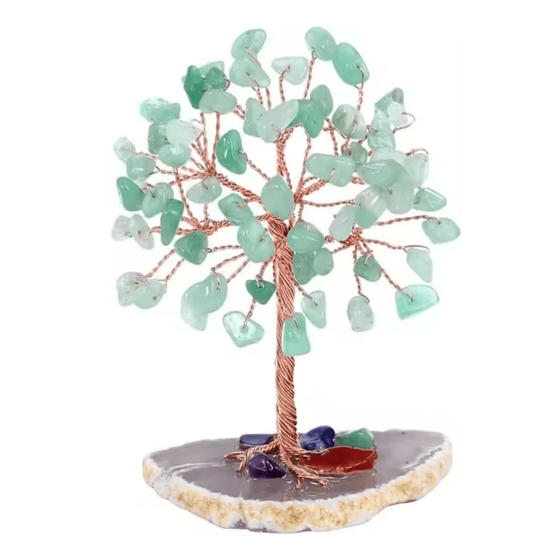 Crystal Money Tree With Agate Base Handmade Gemstone Feng Shui Decor 4