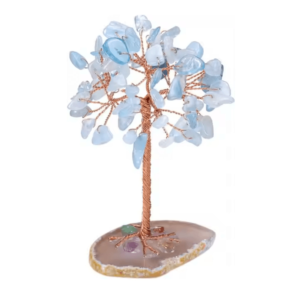 Crystal Money Tree With Agate Base Handmade Gemstone Feng Shui Decor 5